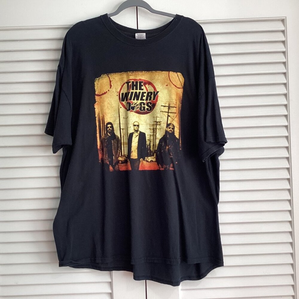 THE WINERY DOGS tour cities short sleeve black t shirt Mens Size 3XL Gildan